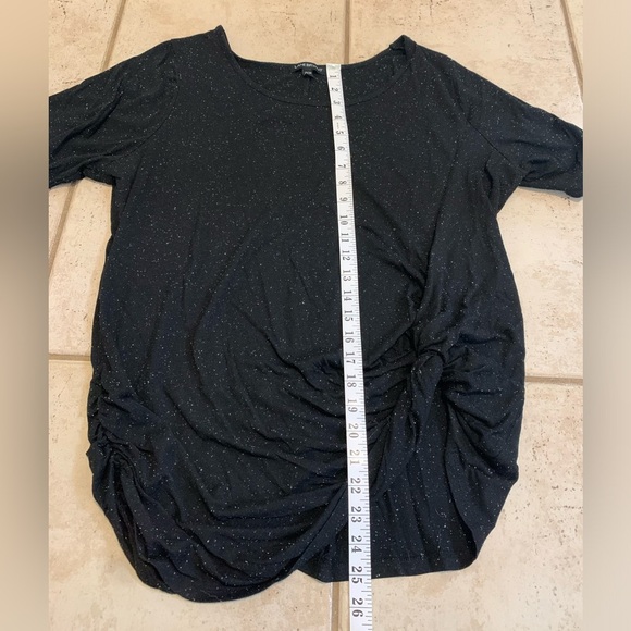 Lane Bryant Black Sparkle Ruched & Knot Detail Top - Plus Size 18/20 - Picture 8 of 8